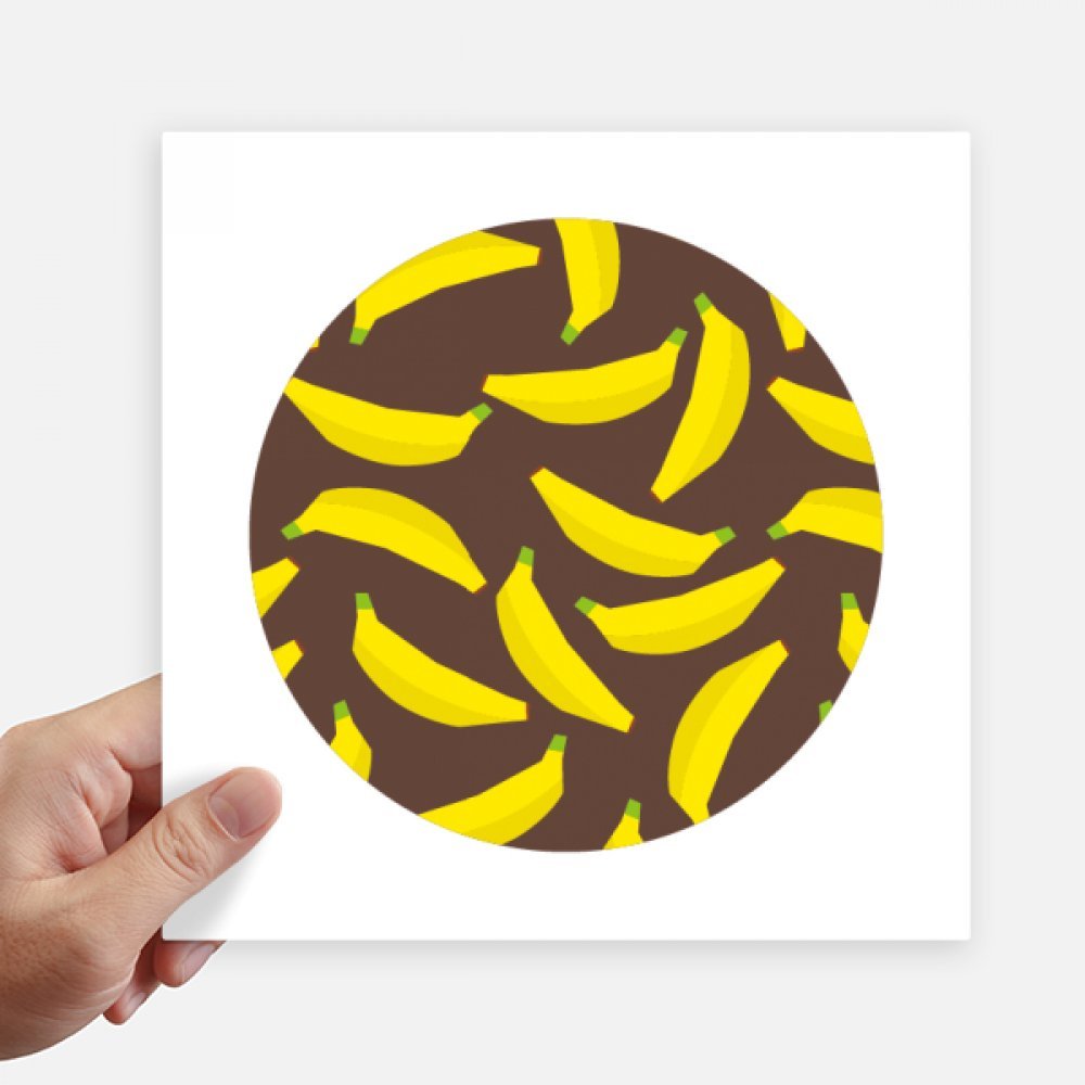 Autocollant carré 20cm motif banane jaune lot de 4 stickers grand format