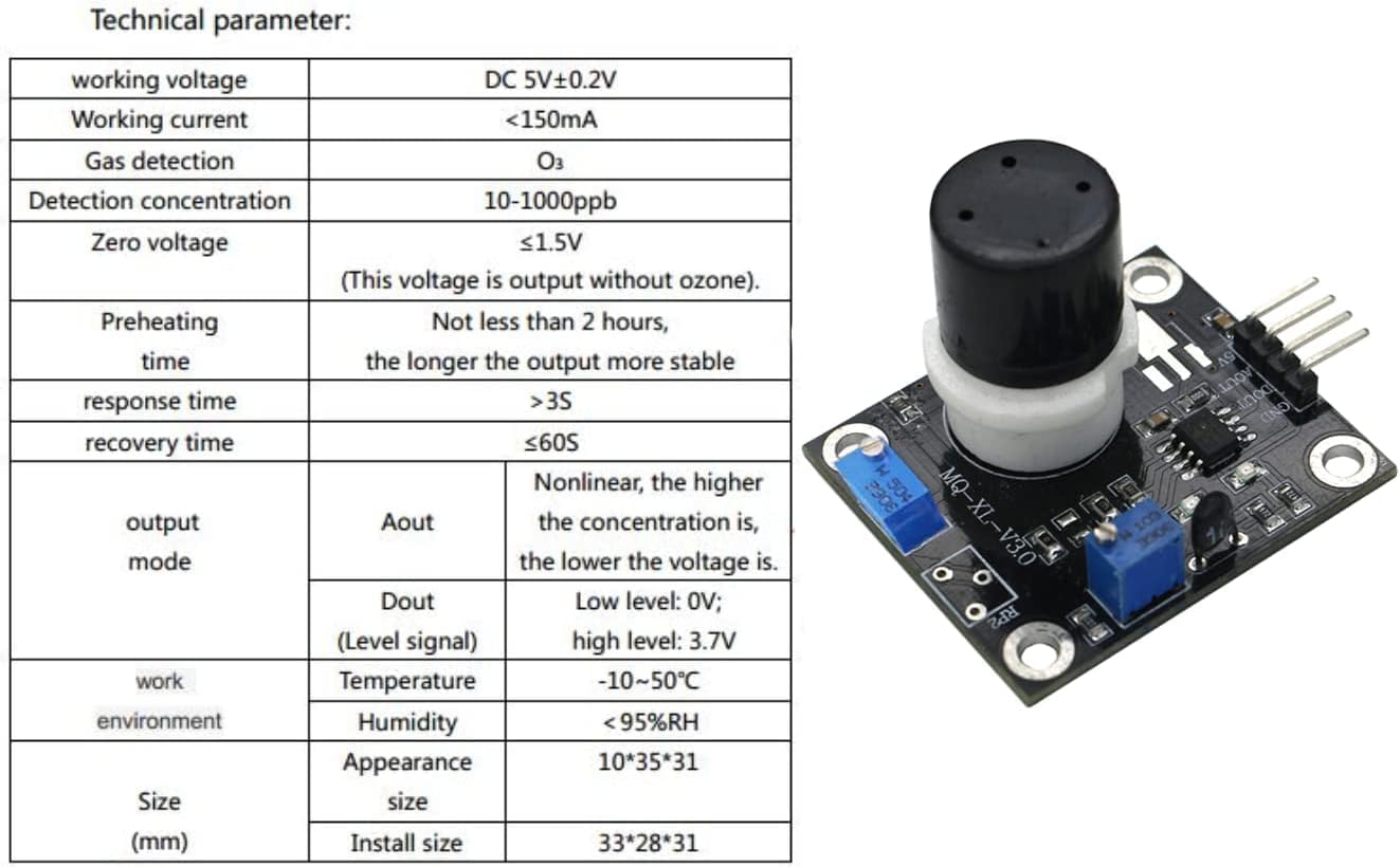 MQ131 Gaz d'ozone Détection Module capteur Faible concentration