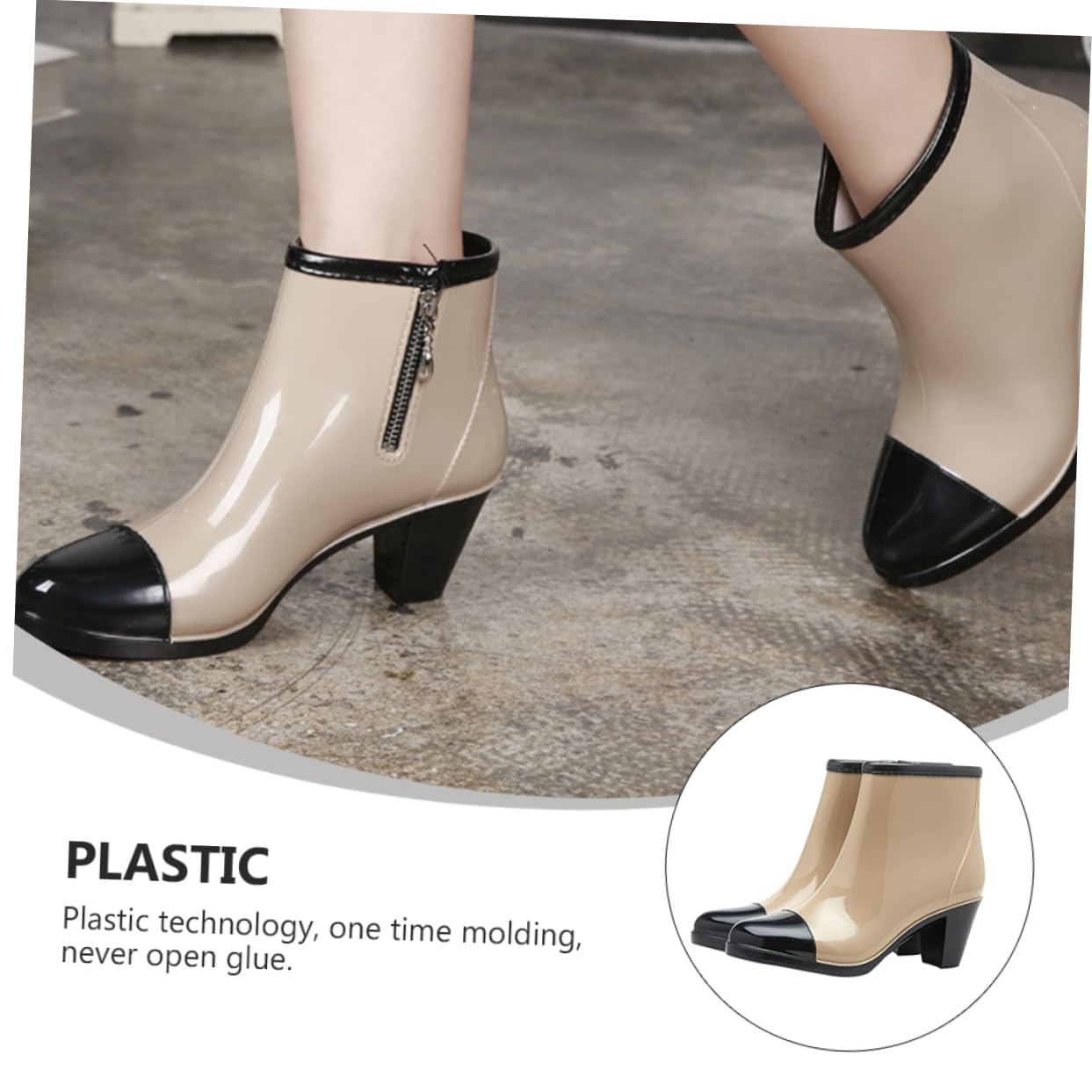 botas de agua de mujer botines para mujer elegantes zapatos impermeables lluvia de moda escarpines mujeres waterproof shoes botas de lluvia para mujer zapatos de lluvia Black