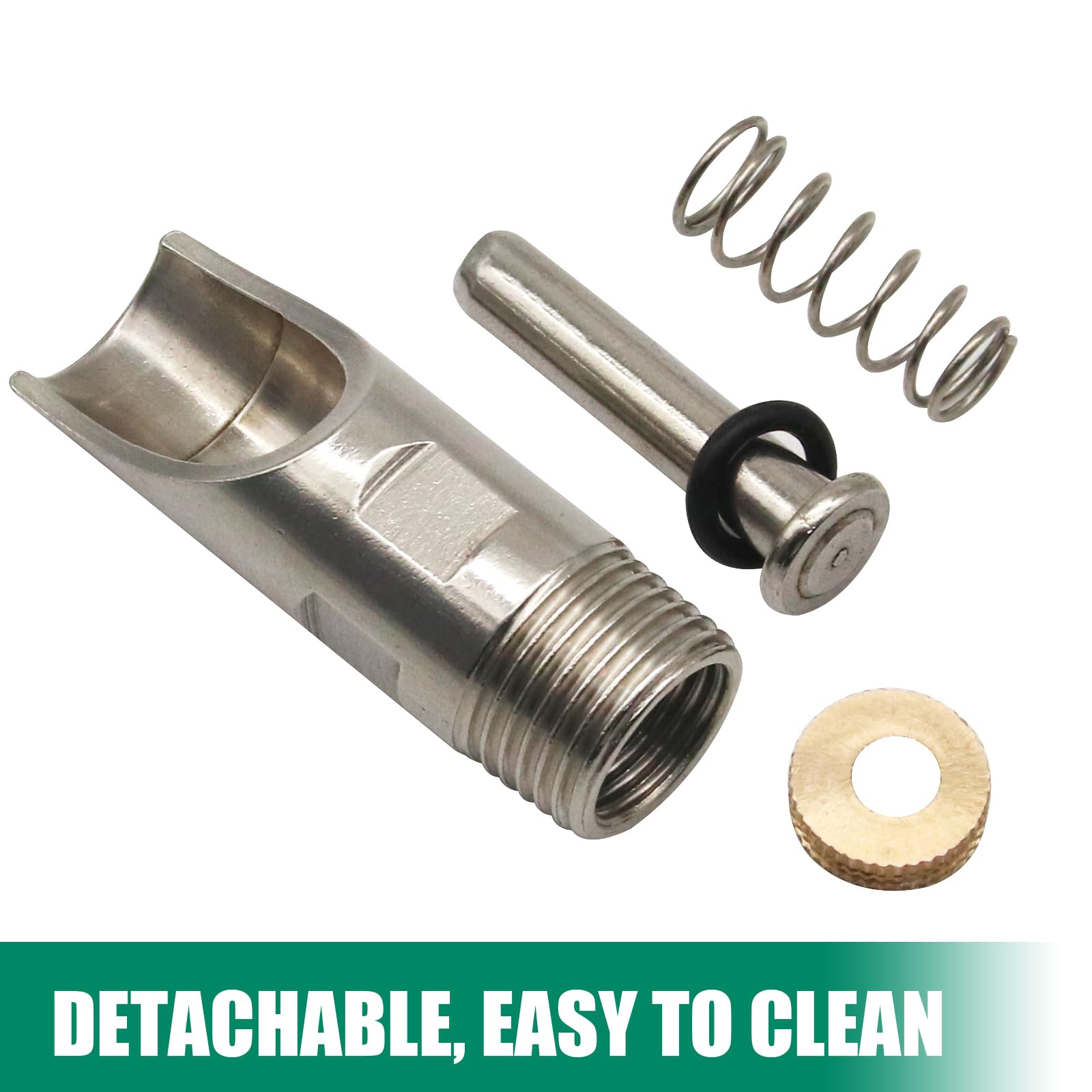 Paquete de 5 bebedores automáticos de pezón de cerdo de acero inoxidable NPT de 1/2 pulgadas + conector de tanque de agua de latón para lechones y cerdos (con sierra perforadora)