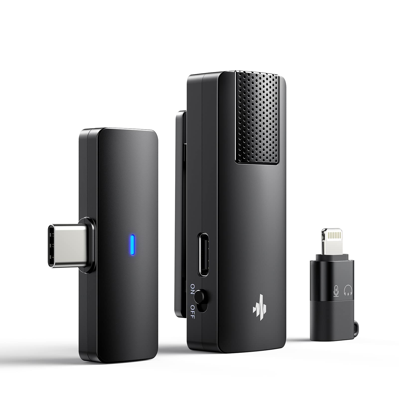 Photo 1 of Donner Lavalier Microphone for iOS/Android, Lapel Microphone Wireless with Auto Noise Reduction, Real-Time Monitoring, 4 Volume Adjustments for Video/YouTube/Interview/Tiktok/Vlog