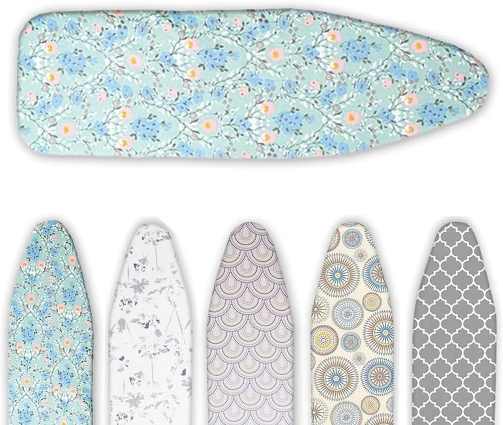 Iron Board Cover Adjustable Iron Board Replacement Cover 36x13 38x13 43x14 48x15in Coton Ironing Board Cover and Pad with Elastic Cord(Blue,38x13in(97x33cm))