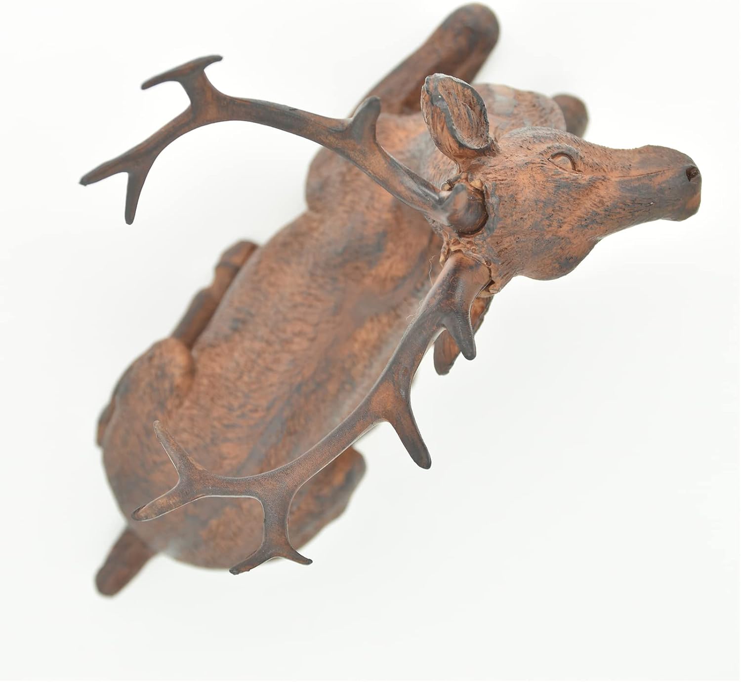 Sitting Deer Figurine Laying Elk Reindeer Statue Resin Home Decor Christmas Indoor Shelf Tabletop Decorations (Rust)