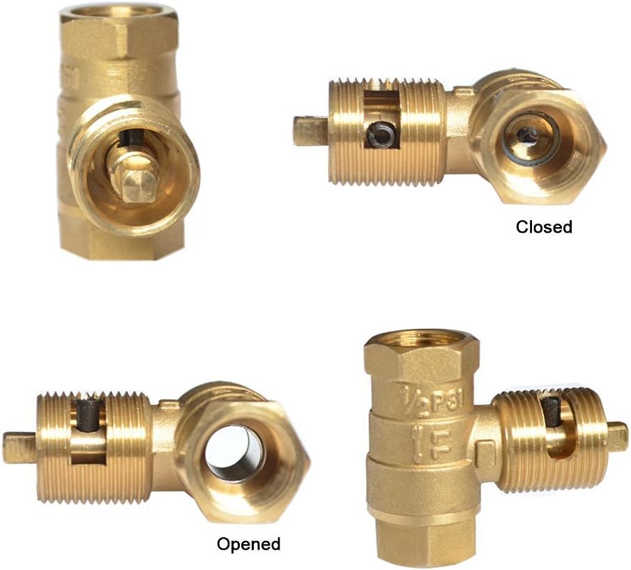 Onlyfire 1/2 Inch Straight Gas Key Valve Kit for Fire Pit Fireplace, Polished Chrome Flange and 3 Inch Key (Pack of 5)