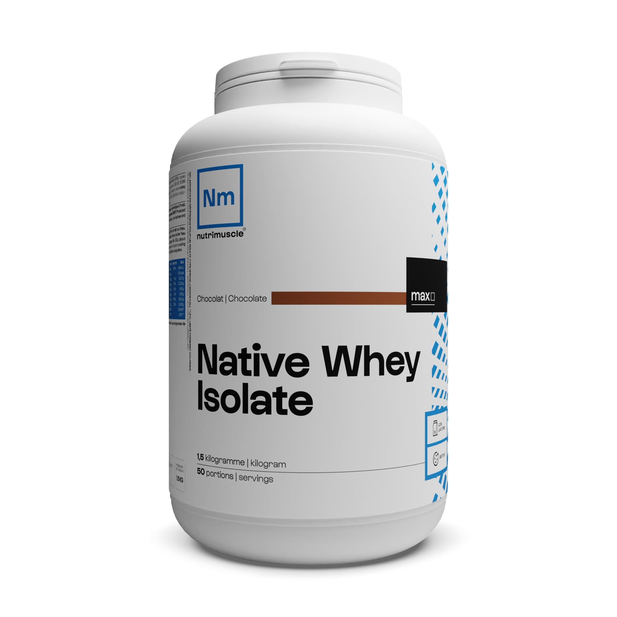 Nutrimuscle Isolato di siero di latte puro al 100% | Polvere extra proteica (90%) - Latte francese - Bodybuilding e fitness | Gusto Cioccolato Naturale (1,5 kg (confezione da 1))…