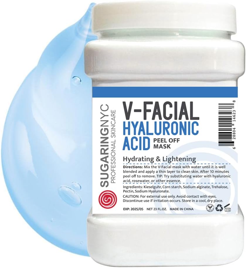 Vajacial Jelly Mask Peel-Off Bikini, Underarms Area Peel Mask - Hyaluronic Acid - Professional Size 23oz by Sugaring NYC
