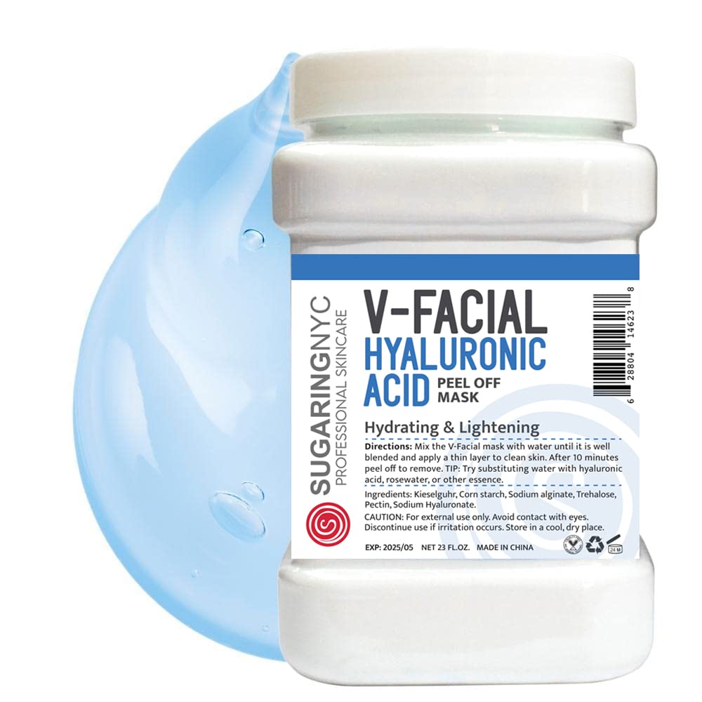 Vajacial Jelly Mask Peel-Off Bikini, Underarms Area Peel Mask - Hyaluronic Acid - Professional Size 23oz by Sugaring NYC