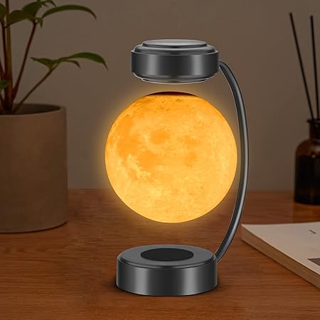 Amazon Co Jp Urtzcoye ムーンランプ 月ライト デスクライト 浮遊ランプ 磁気浮上 自動回転 3色ライト可調整 雰囲気作り 取り付け補助工具付き 一人暮らし プレゼント ホーム キッチン
