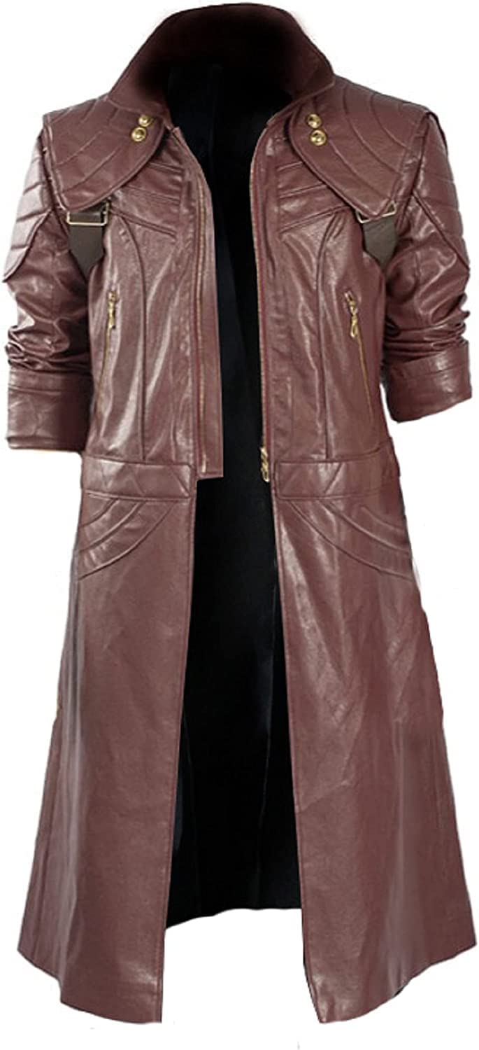Gabardina larga Devil May Cry de cuero con capucha para tus eventos 6