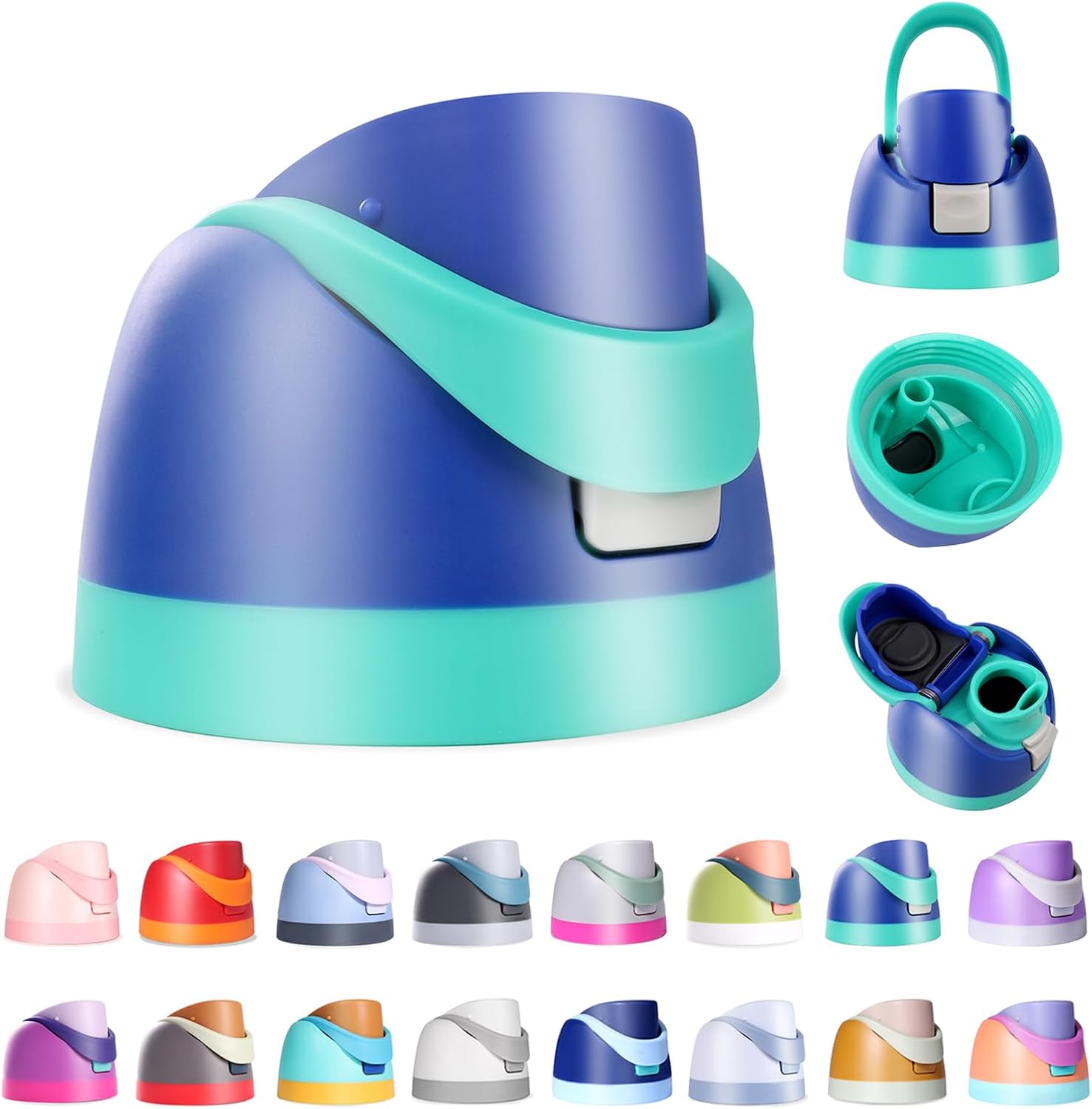 Replacement Lid for Owala Freesip, Compatible with Owala Cup 16oz 24oz 32oz 40oz, One Button Water Bottle Top Lid for Owala Freesip, Leakproof, BPA-Free, Dark Blue