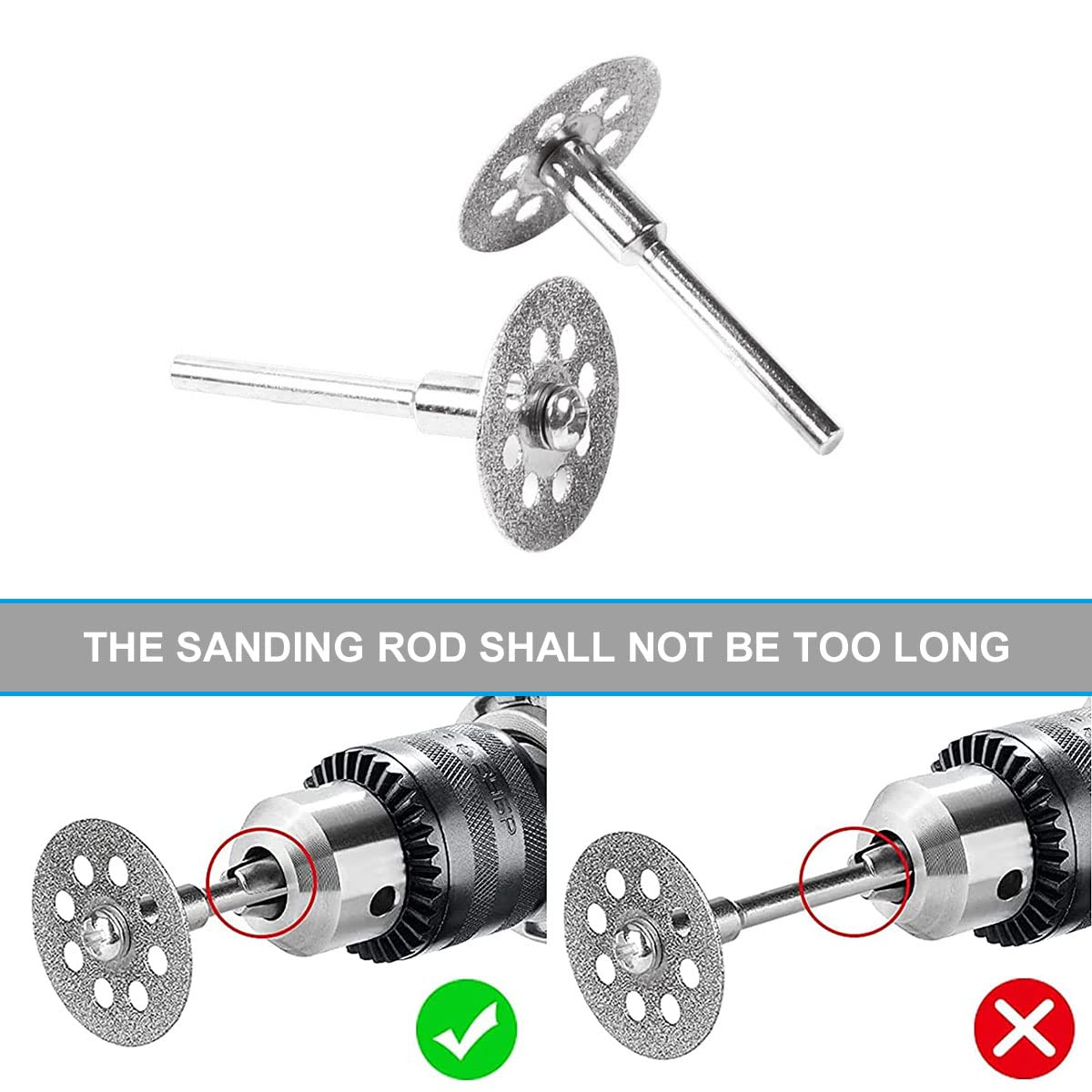 Dischi Diamantati Per Taglio - 10 Pezzi Da 22mm Con Mandrini, Per Smerigliatrice E Utensili, Taglio Piastrelle