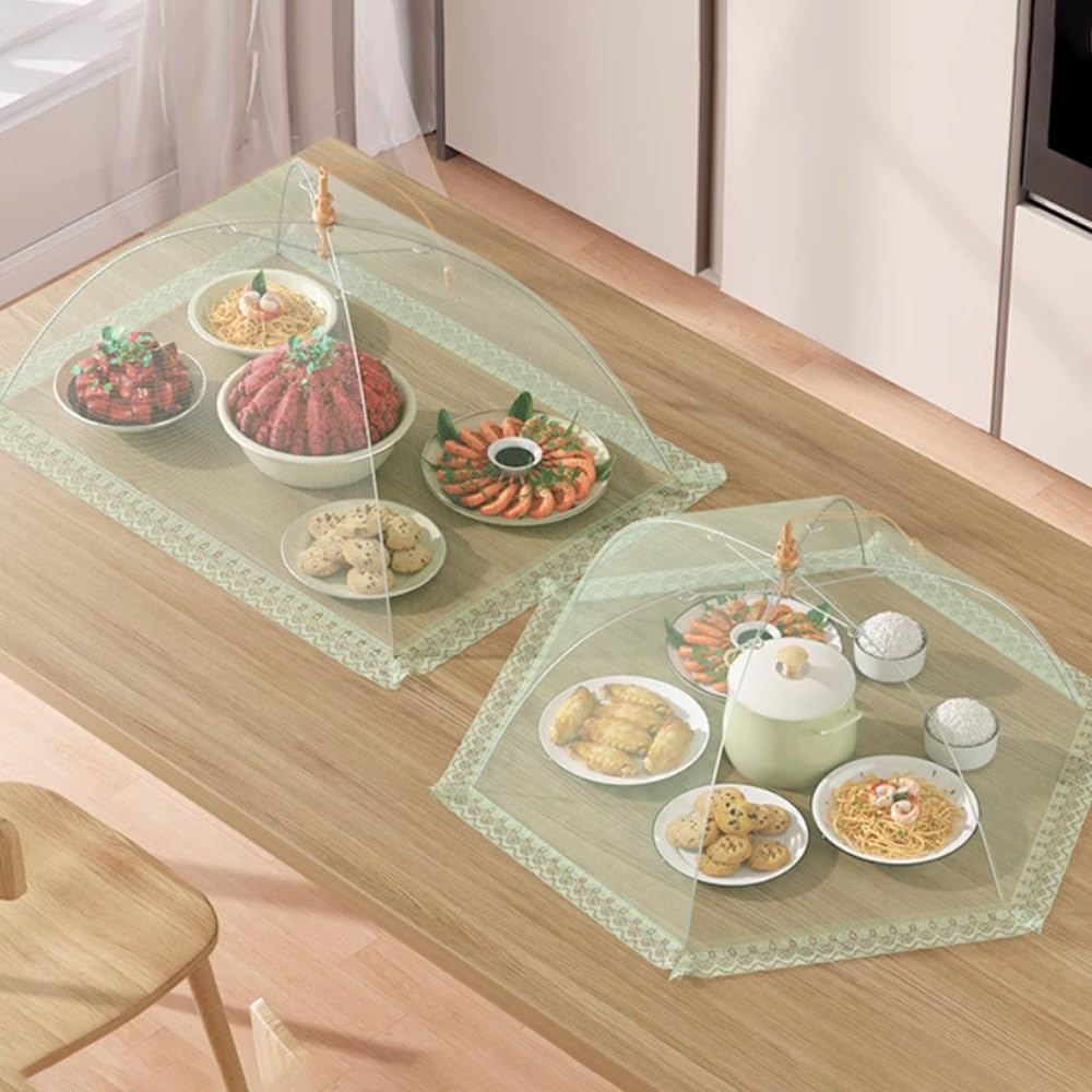 Nff Copertura for Alimenti, Grande Copertura for Alimenti in Rete Pop-up Copertura for Alimenti Pieghevole E Riutilizzabile for Cucina, Picnic, Campeggio, Diametro 80 Cm (Color : C, Size : 70x50cm