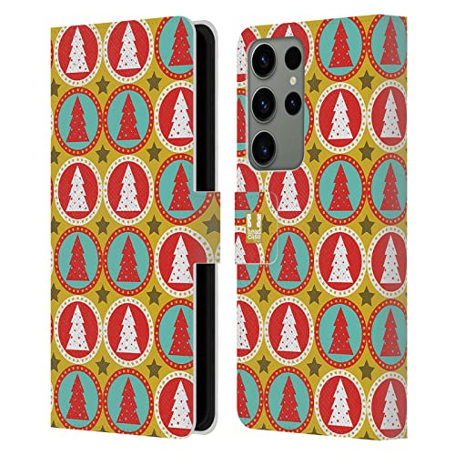 Étui portefeuille arbre de Noël rétro Samsung S23 Ultra pour vos repas de famille