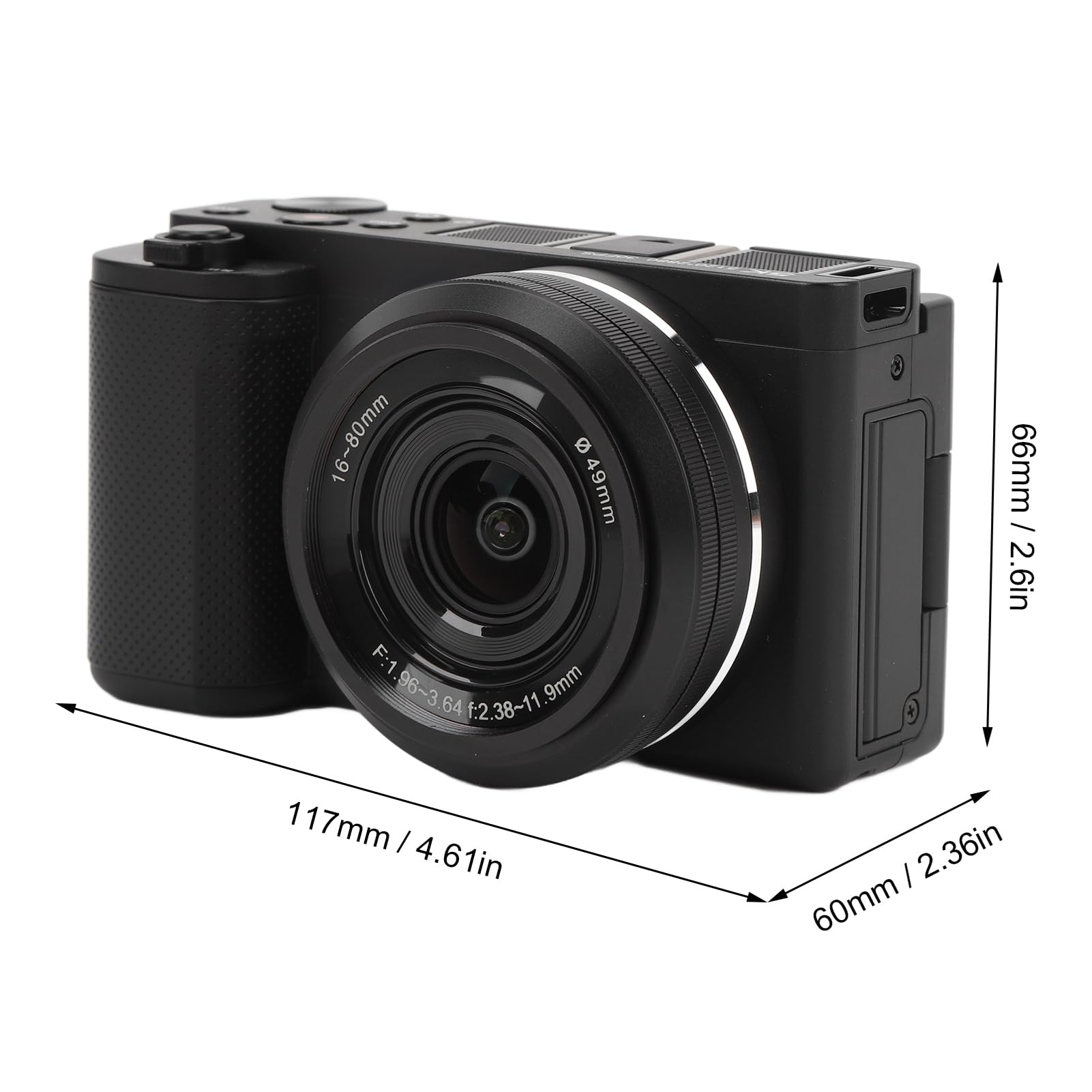 Cámara Digital 5K para Fotografía, Cámara Vlogging de 64MP para Youtube, Cámara de Vídeo con Enfoque Automático, Pantalla Táctil Abatible de 3,2 y 270° con Zoom óptico de 5X