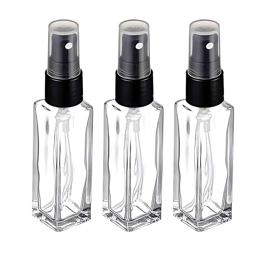 AVITO Luxury Empty Refillable Perfume Bottle| 8 ML | Transparent Glass Spray Bottle With Black Pump, Sanitizer, Toner, Perfume, Attar, Lotion, Moisture, Oil etc. (8 ML (Pack 3))-image-31