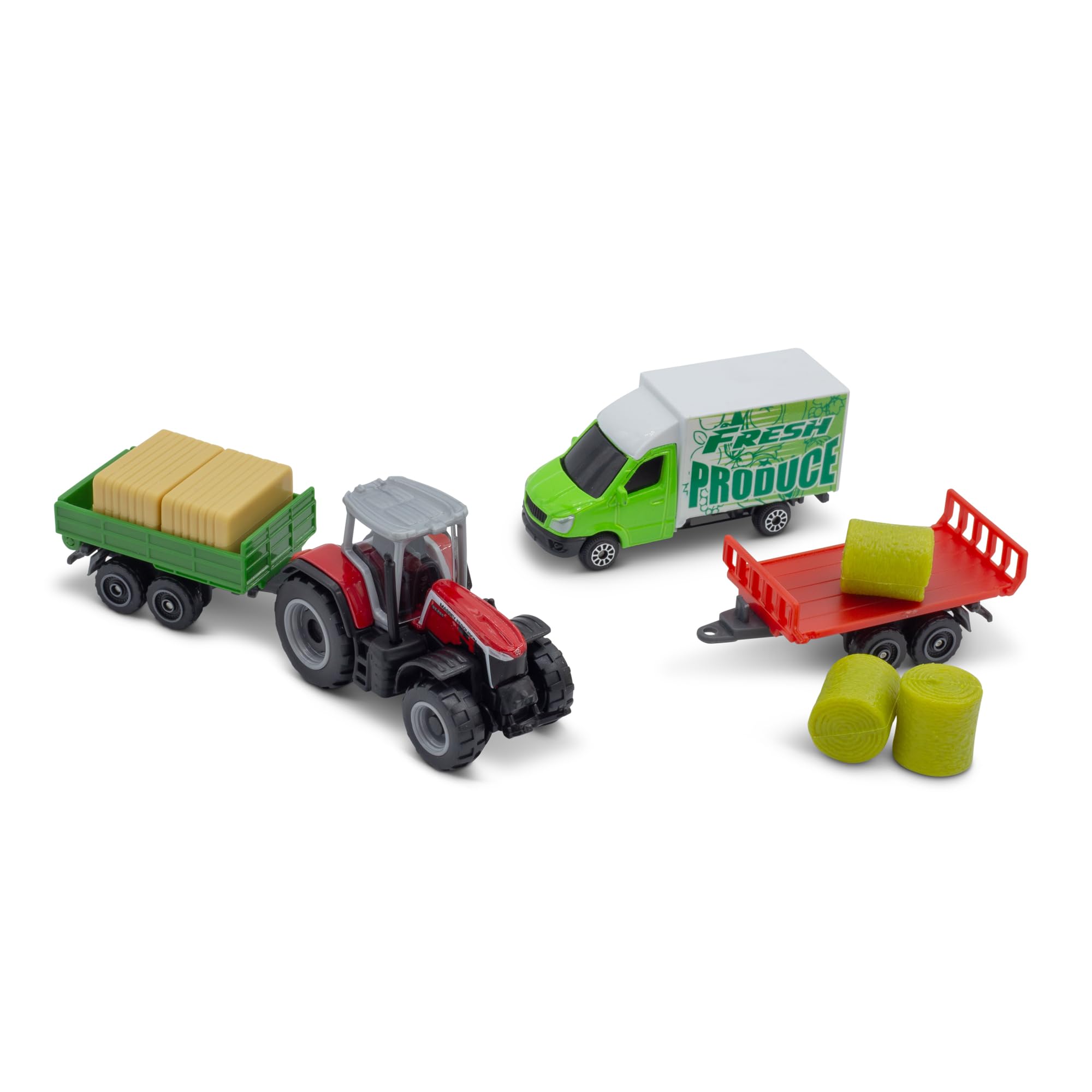 Maisto Mini Working Machines 4 PACK OF TRACTORS MASSEY FERGUSSON – Incredibly Detailed Die-Cast Replica Collectible Model