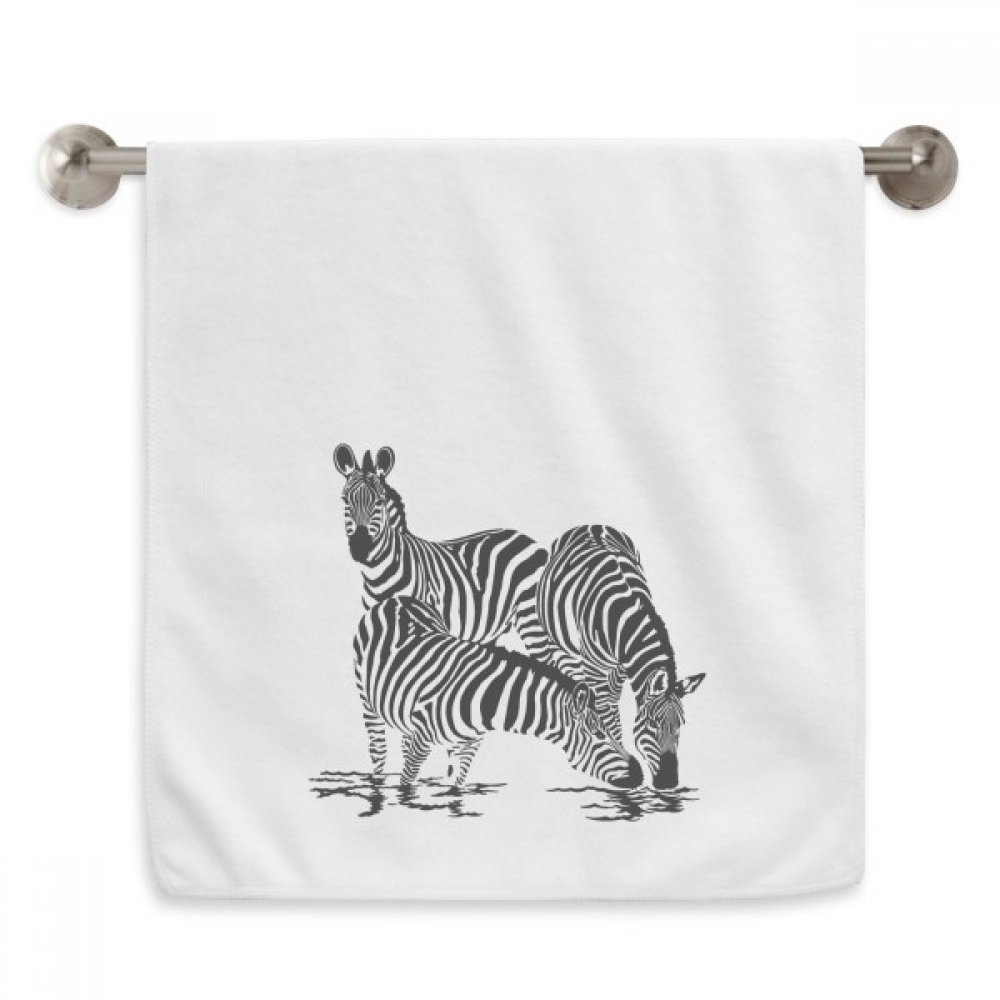 Serviettes moelleuses zèbres 13x29 pouces blanc pour la toilette