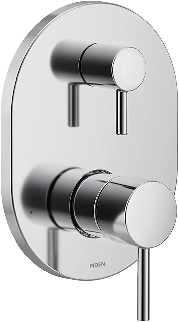 Moen Align Chrome M-CORE 3-Series 2 manípulos acabamento de chuveiro com válvula de transferência integrada, válvula necessária, UT3290