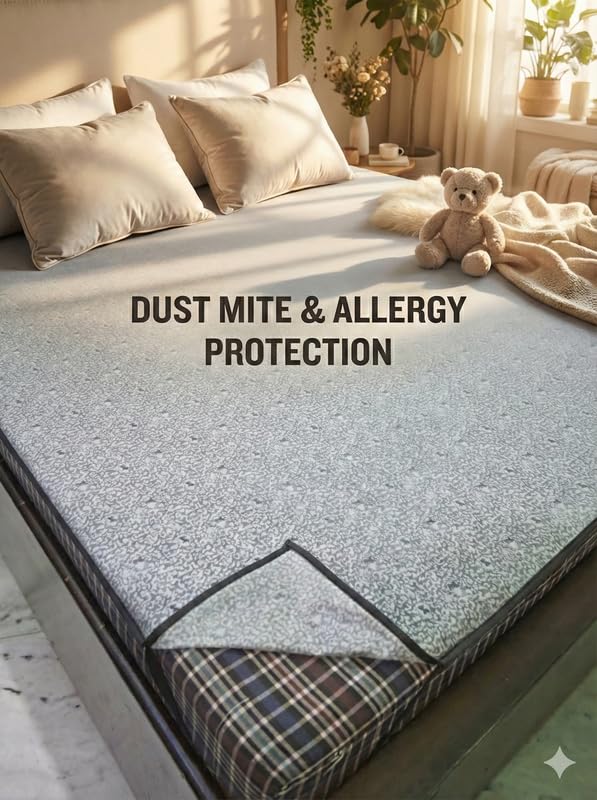 Image of Waterproof Baby Bed Protector Mat King Size 78x72 | Poly Plastic Rubber Double Bed Sheet | Blue Mattress Protector