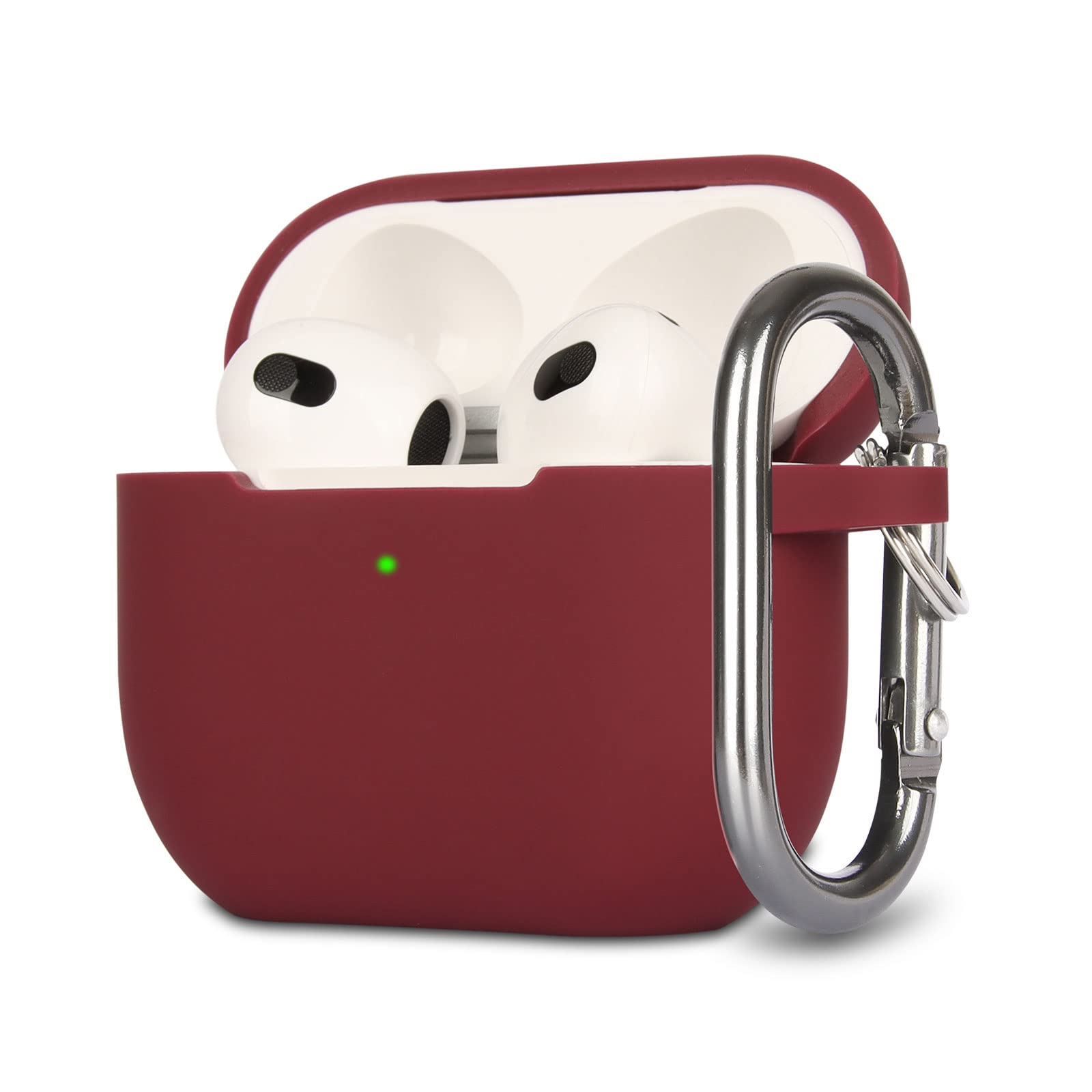 Funda de Silicona Compatible con AirPods 3, Anti-rasguños, Anti-Polvo, LED Frontal Visible, Funda Premium Silicona para AirPods 3.ª Generación (2021) con Mosquetón, Azul — view 10