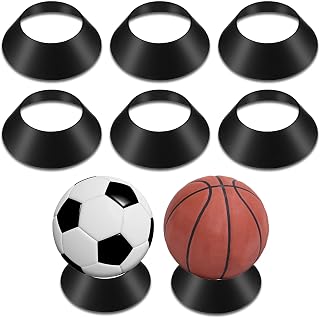 Skrfren 8-Pack Ball Display Stands - Durable Plastic Pedestals for Soccer, Basketball, Football & Sports Memorabilia