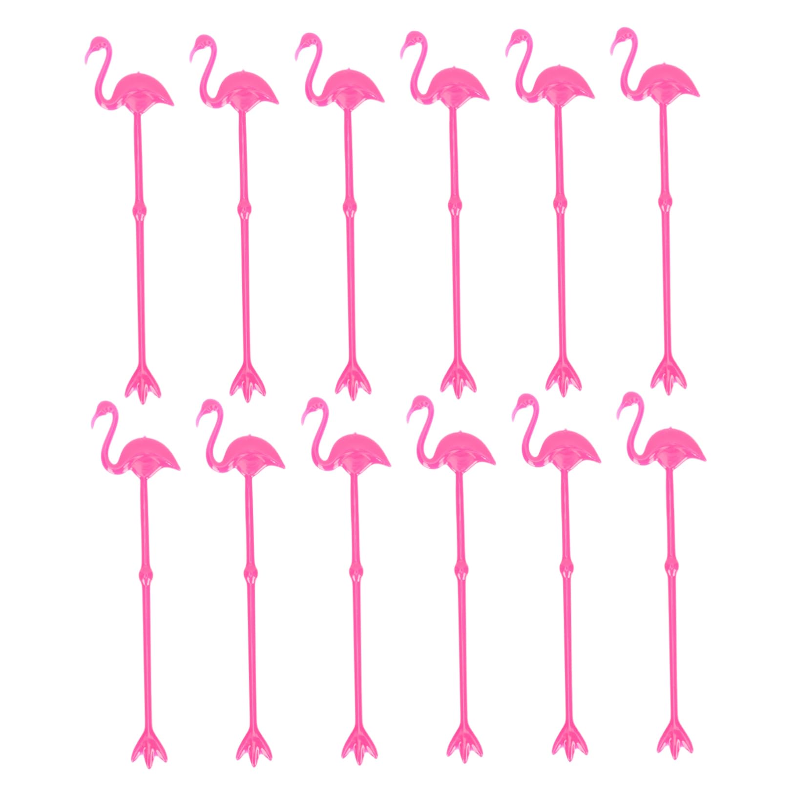 Ciieeo 12Pcs Flamingo Drink Stirrers for Cocktails Plastic Mixing Sticks for Parties Bars and Cafes Adorable Beverage Decor