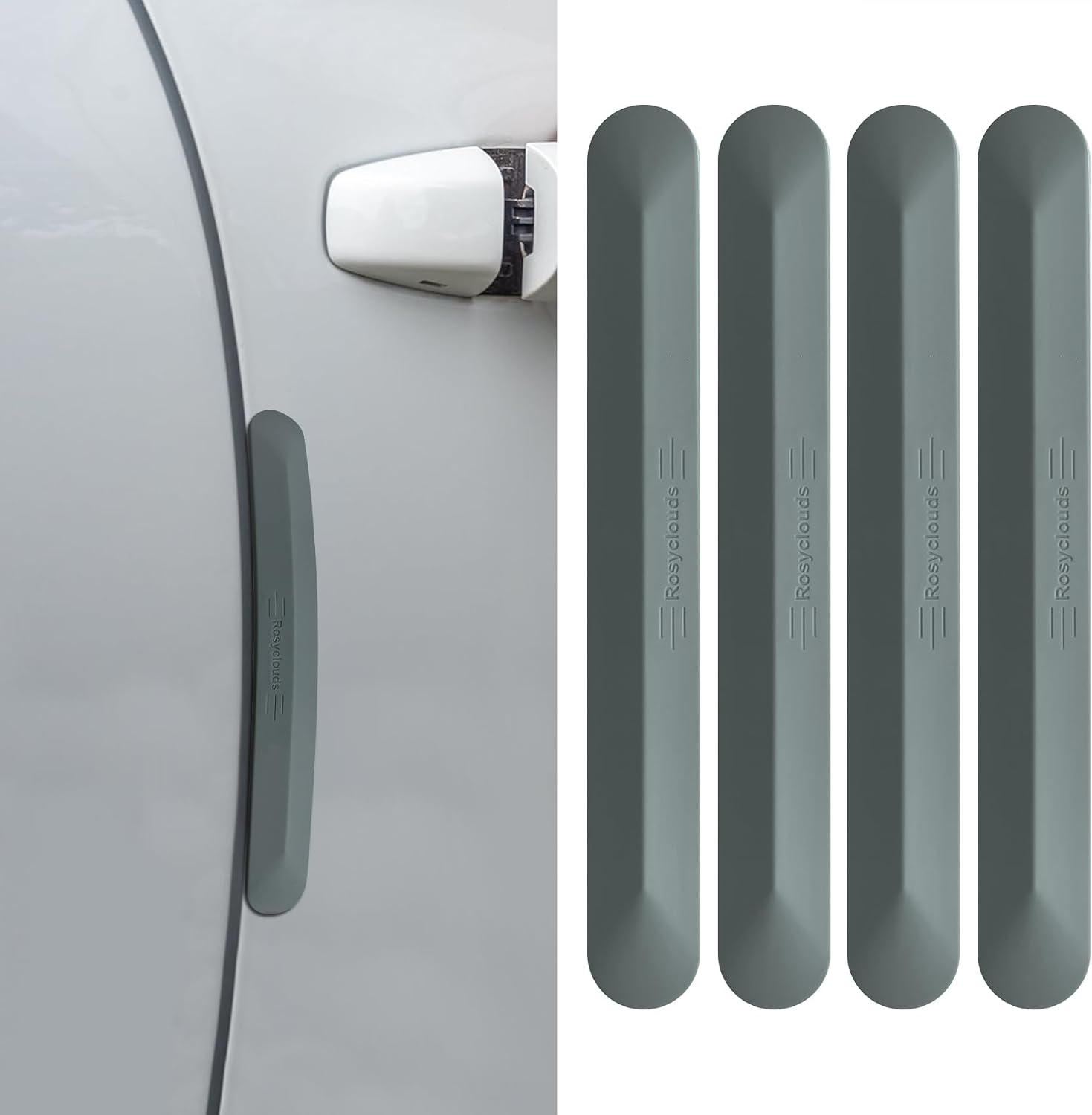 4PCS Silicone Car Door Edge Guard, Car Door Protector, Self Adhesive Crash Scratch Strips Accessories Protector, Auto Accessories Decorative Anti-Collision Strip for Sedans Truck SUV (Black)