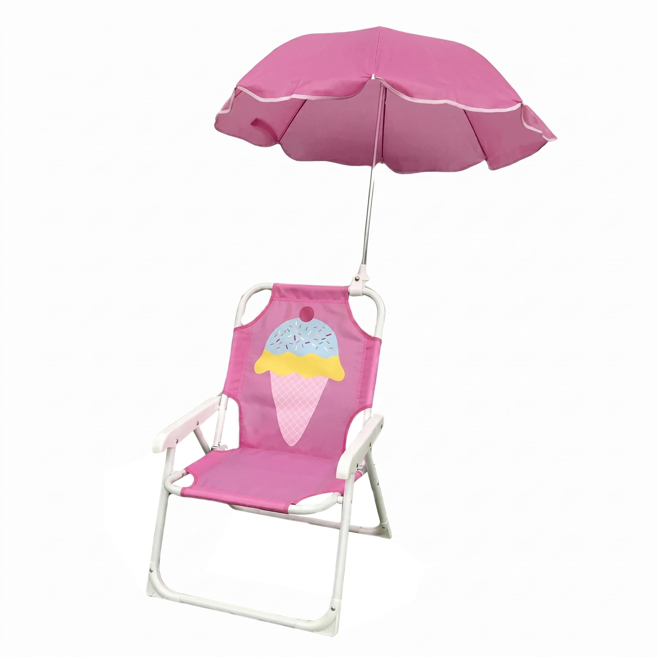 Striegro Toddler Lawn Chair, Kids Beach Chair With Umbrella Foldable Cartoon Toddler Camping, 27.56x19.49inch.