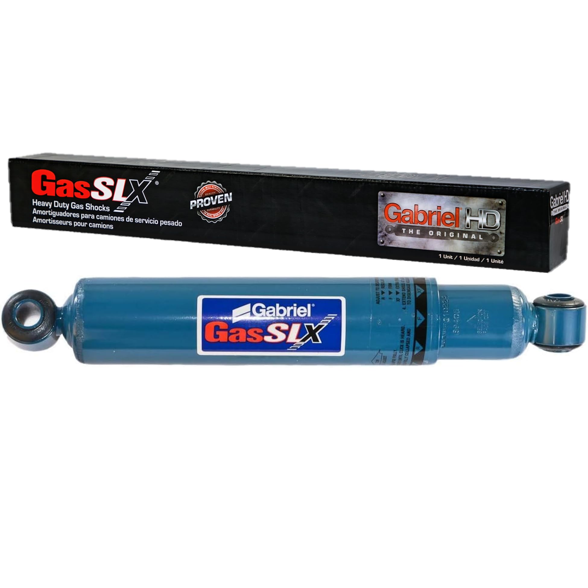 Gabriel 89405 GasSLX Adjustable HD Front &amp; Rear Shocks Fits Peterbilt 379; School Bus, Bus &amp; Motorhome; OEM# 665783, 508-57, 60665025, 060665, 60670008L, 654894, 60670008L