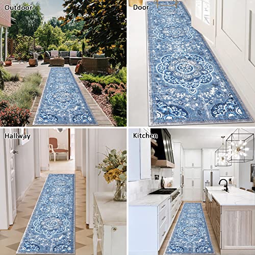 Hebe Vintage Runner Rug 2X8 Ft Non Slip Washable Distressed Medallion Area Rugs Long Boho Rug Floor Carpet Runner For Hallways Entryway Laundry Room Kitchen Floor Bedroom #TOP4