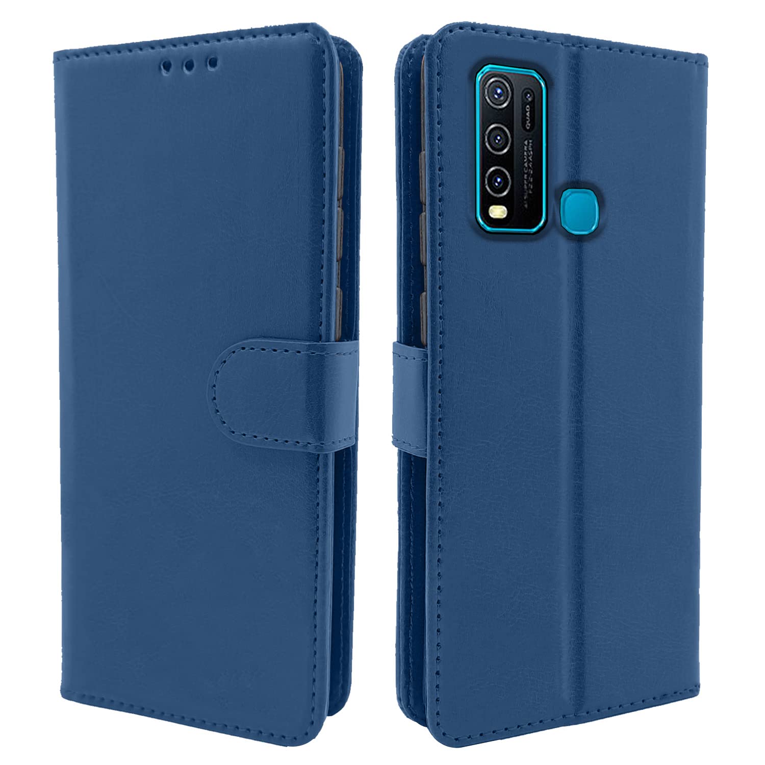 Pikkme Vivo Y50 Flip Cover Magnetic Leather Wallet Case Shockproof TPU for Vivo Y50 (Blue) (B08FCVHQ7S) Amazon Price History, Amazon Price Tracker