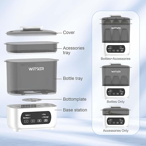 Miniatura 2 de Esterilizador y secadora de biberones, esterilizador de vapor eléctrico para biberones, chupetes y más, con controles digitales.