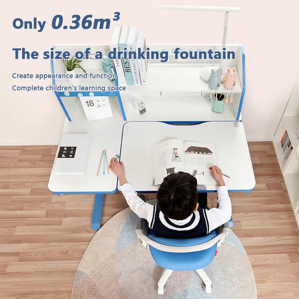 Adjustable Lifting Children's Learning Seat, Correcting Posture Ergonomics to Protect Children's Posture Chair, Stowed Pedals, Mechanical Lifting, Backrest, Home Desks, Writing Chairs,Pink