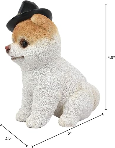 Miniatura 10 de Ebros Sombrero de paja Boo La estatua de perro de Pomerania más linda del mundo, mascota Pal perros, raza coleccionable, pomeranios, figura