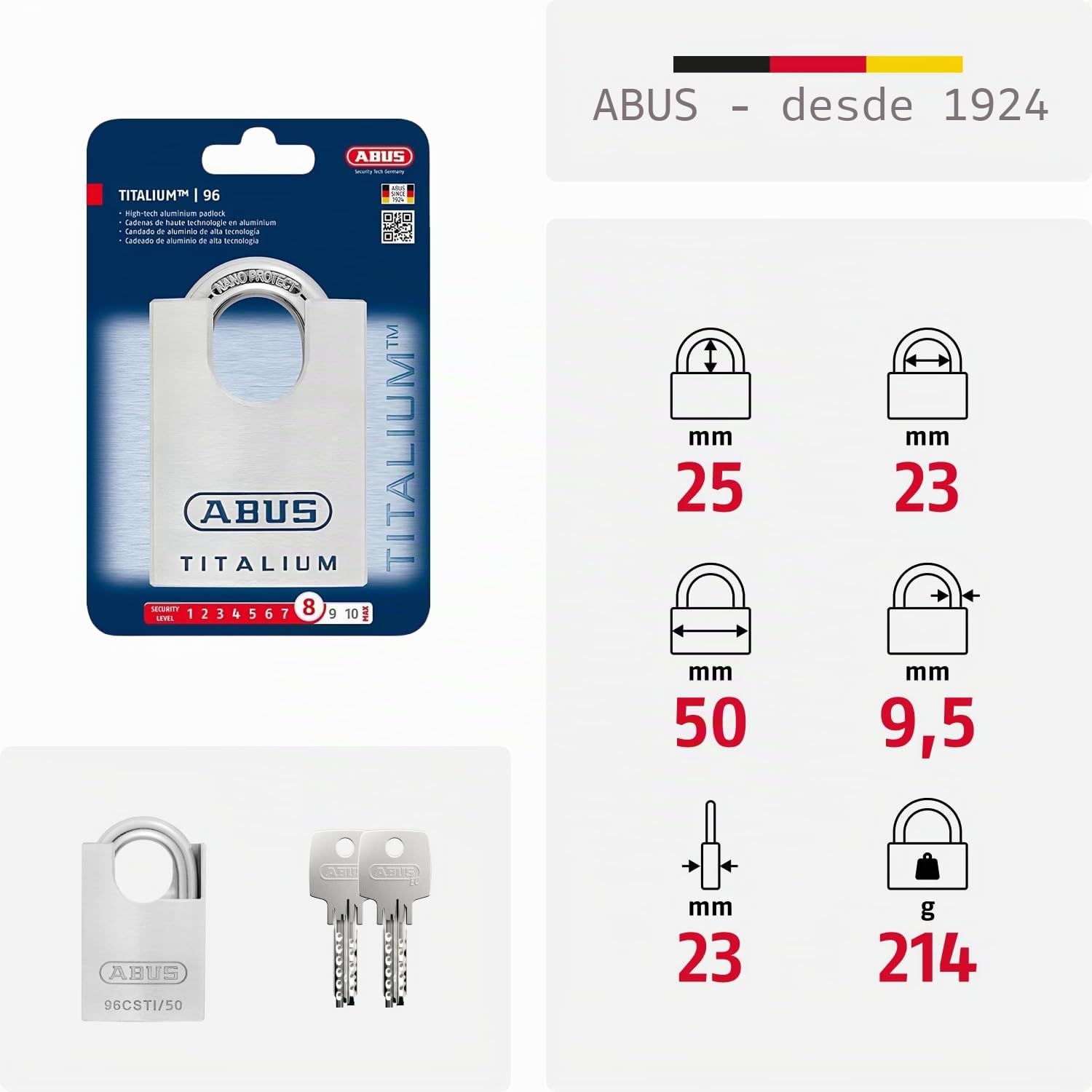 Abus 70266 - Candado de intemperie (aluminio)