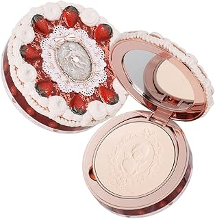 Flower Knows ストロベリーキューピット シリーズ、プレストパウダー、フェイスパウダー、マット、ソフトフォーカス効果、テカリ防止、化粧崩れ防止 (02 Ivory Beige, 9.5g)