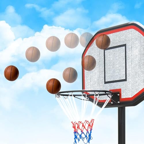 Miniatura 3 de Pro Court - Aro de baloncesto portátil de 6.5 a 10 pies de altura ajustable, sistema de portería de baloncesto de 43 pulgadas de HDPE para