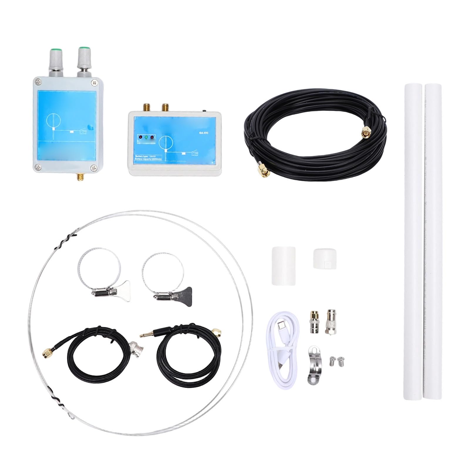 Ejoyous Antena de Bucle Activo ABS 100 KHz a 179 MHz Antena de Radio de Corta Portátil con Batería de 2600 MAh Bucle de 50 Cm para Recepción de Aire MW SW Balcón Al Aire Libre Usuarios de SDR en la