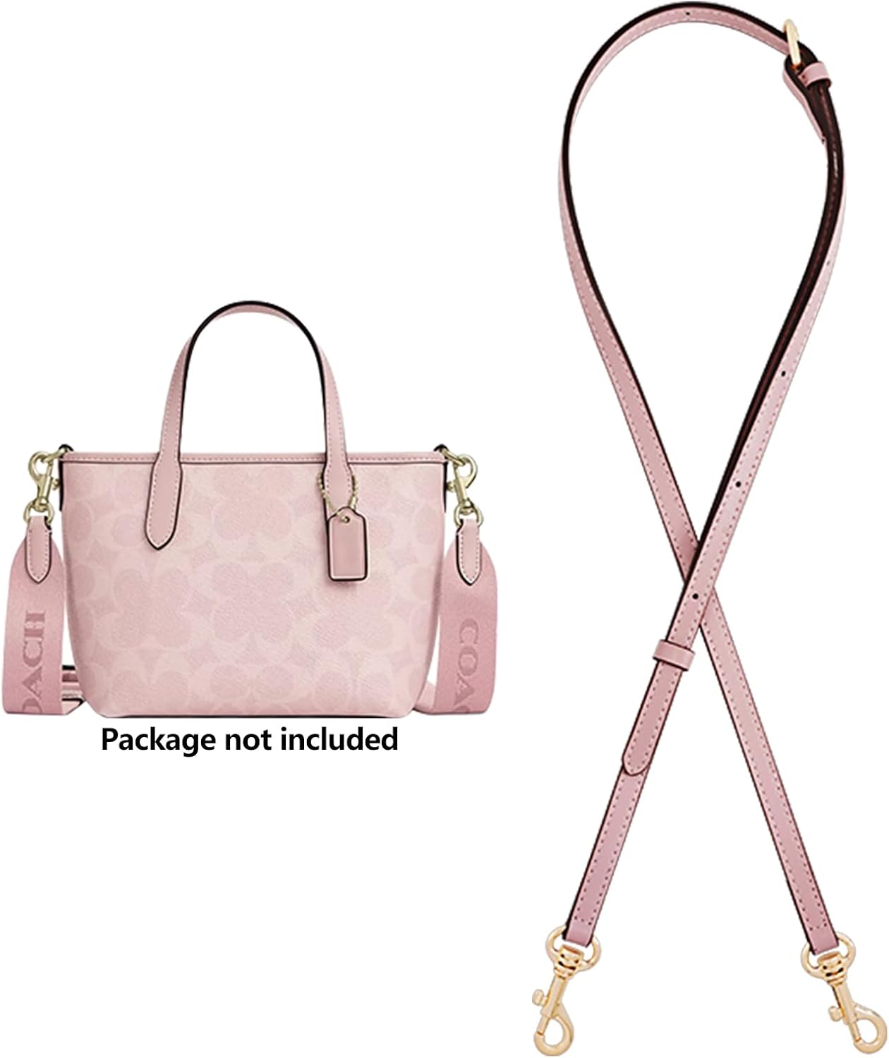 jiesinlov Leather Purse Shoulder Straps Crossbody Adjustable Replacement for Handbag or Bucket Bag(Pink)