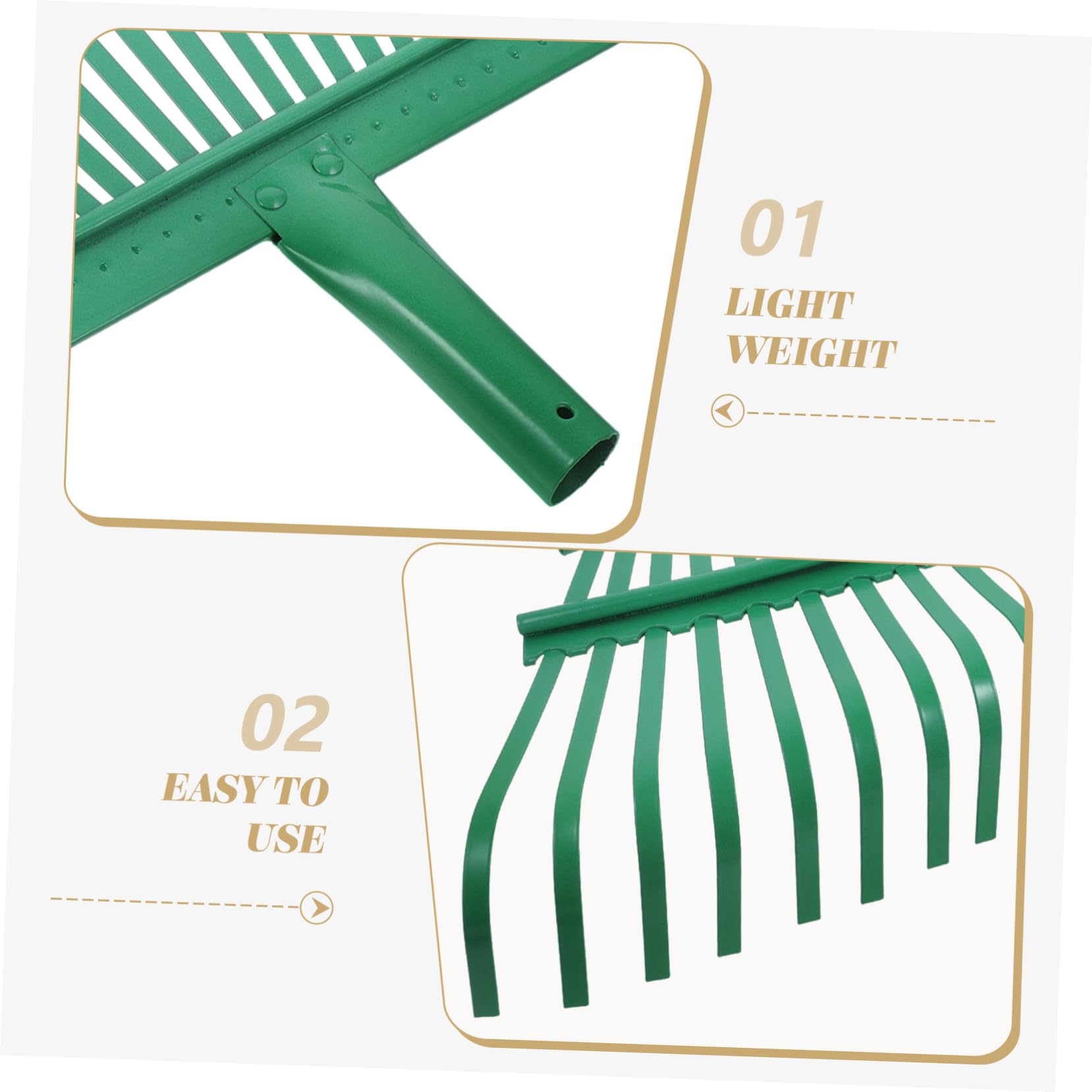 LIFKOME Leichter Stahl handrechen Robuster Gartenrechen Ersatzkopf für Rasen Laub Entfernen Vielseitiger Gartenbodenrechen Praktisch und Langlebig für Gartenarbeit