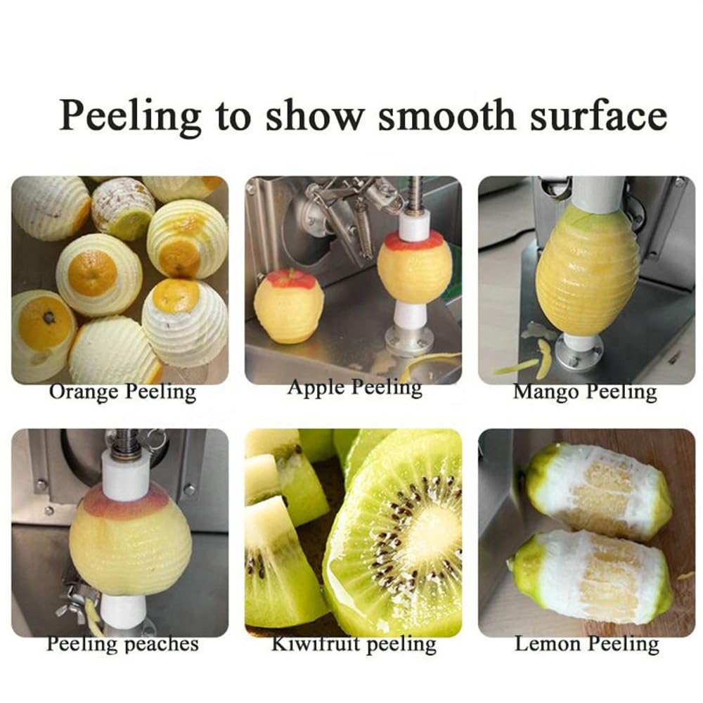 Acero Inoxidable, Orange Peeler Profesional - Pelador electrico Patatas, Naranjas, Tomates, Kiwis, Melocotones y demas Frutas o Verduras, Comercial con Altura Ajustable, 500 Unidades/Hora