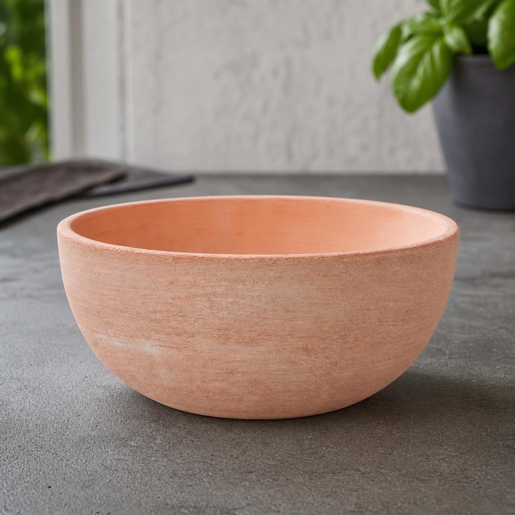 Palatina Werkstatt Pot de fleurs moderne en terre cuite – Bac à plantes rond de 29 cm ou Ø 50 cm – Pot de fleurs décoratif pour terrasse, jardin, balcon et salon (50 cm de diamètre)