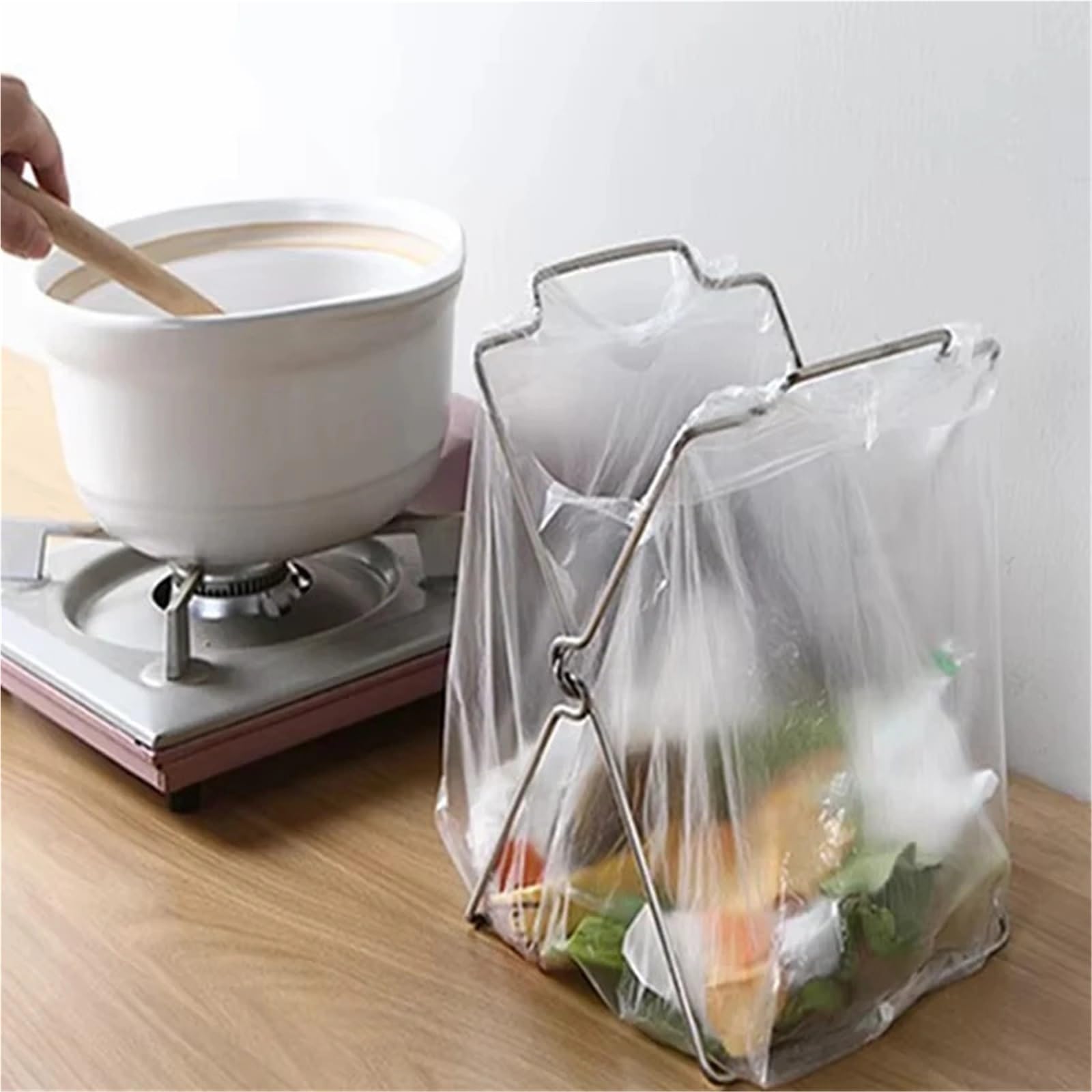 Estante for Bolsas de Basura Acero Inoxidable, Estante Colgante for, for Trapo, Cubo for Cocina Plegable, for Colgar, 2 uds para Bolsas