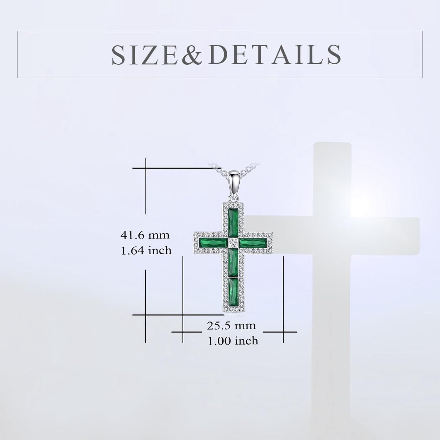 Cross Necklace Sterling Silver Cubic Zirconia Cross Pendant Religious Jewelry Gifts for Women Men