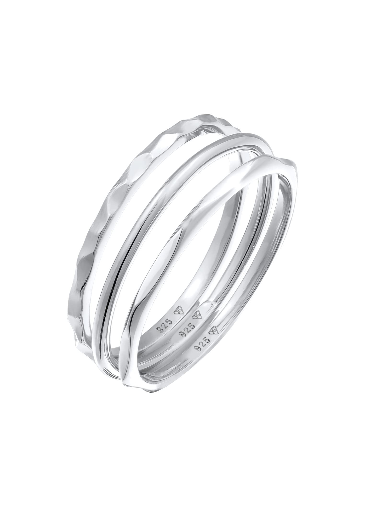 Elli Ring Damen Basic Stacking 3er Set 925 Silber