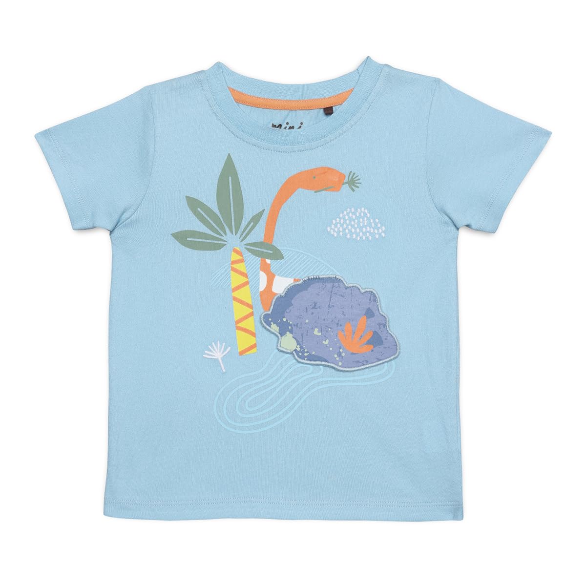 MINI CUDDLES Baby Boys Dinosaur Print T-Shirt, Blue (9-12M)