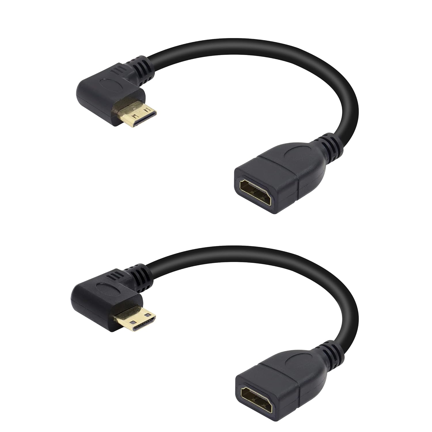 YACSEJAO 90 Degree Mini HDMI to HDMI Cable 15CM High Speed