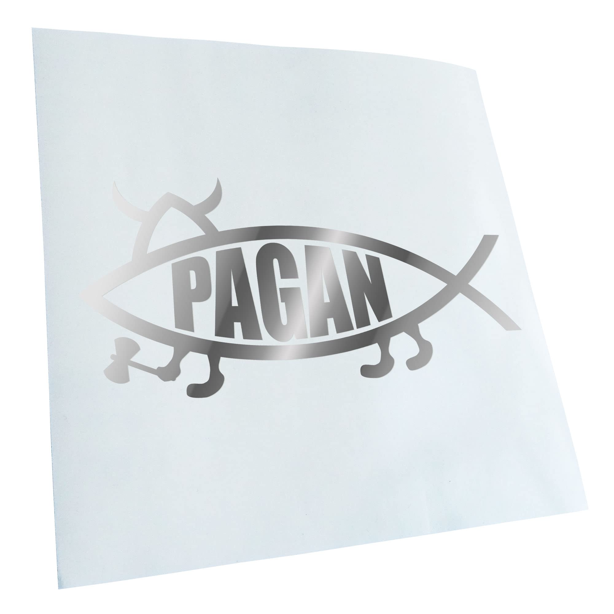 Kiwistar - Car Sticker - Pagan Fish15 x 7 cm - chrome - Decals for Tuning, Vehicle, Truck, Bicyle, SUV, Laptop