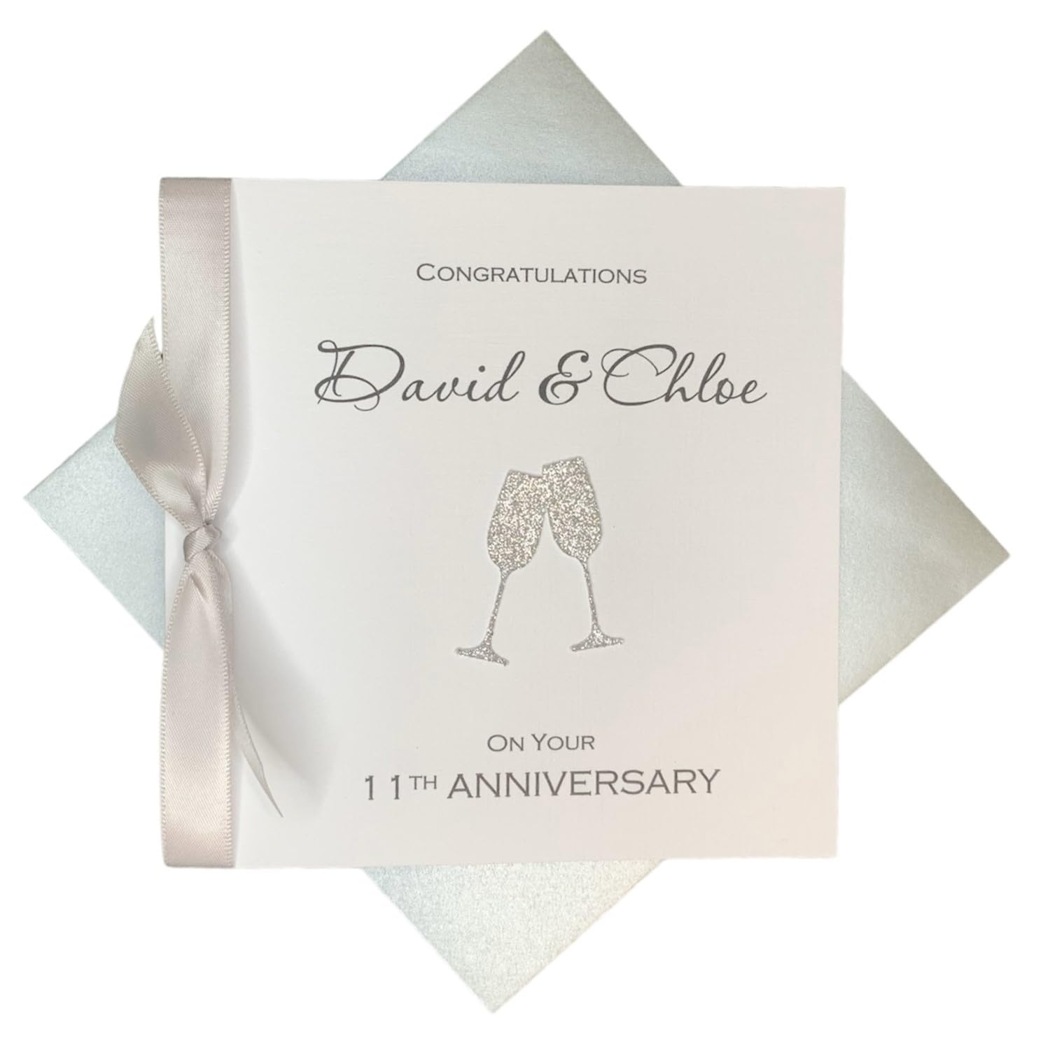 11th Wedding Anniversary Card Personalised Steel 11 Years – CH 11