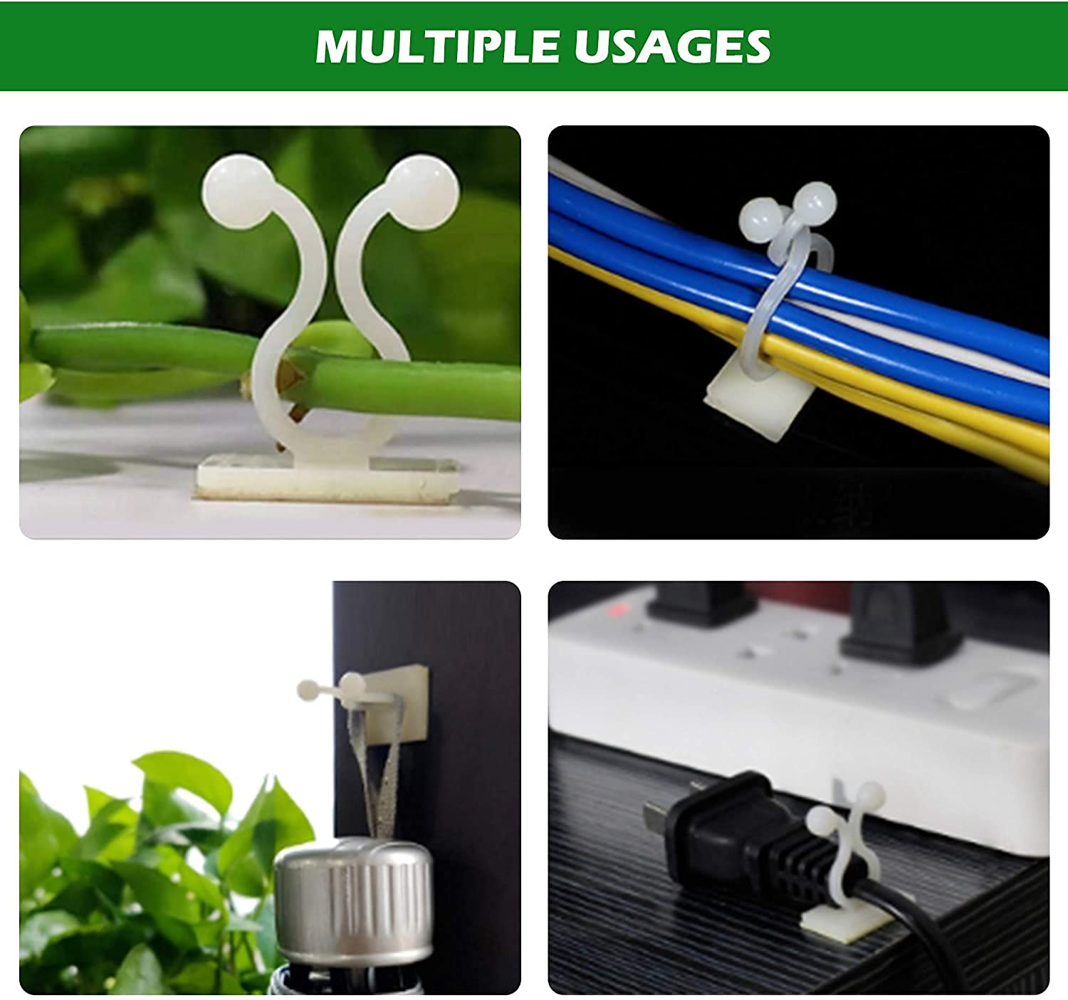 Wall Vines Fixture Wall Sticky Self-Adhesive Hook | Indoor Cable Tie Clip (90) — Amazon image 9